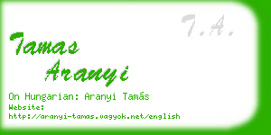 tamas aranyi business card